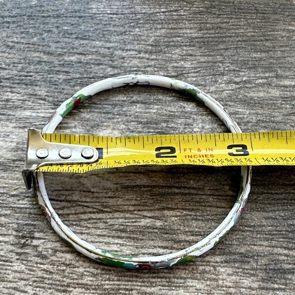 Vintage Chinese￼Enamel Cloisonné Bangle Bracelet Handpainted￼